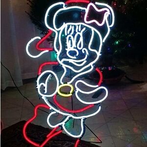 Disney Magic Holiday LightGlo LED Lighted Mrs Clause Minnie Mouse Sign 29" Tall